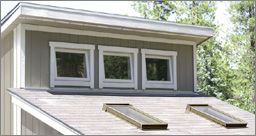 Example: clere story windows and skylights - 5 panes (3 clere story panes and 2 skylights)