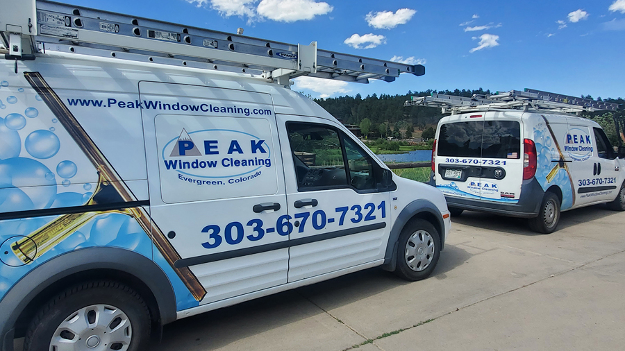 Peak Window Cleaning Service Vans - Specializing in High Quality Residential Window Cleaning