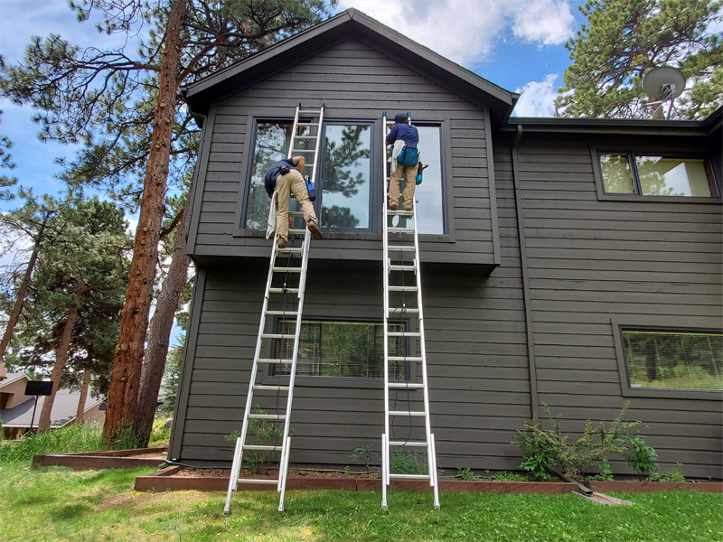 Photo: Residential Exterior Window Washing services by PEAK Window Cleaning.